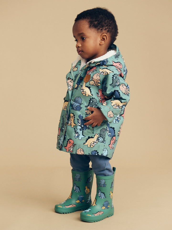 Huxbaby Dino Band Raincoat - Winter Green