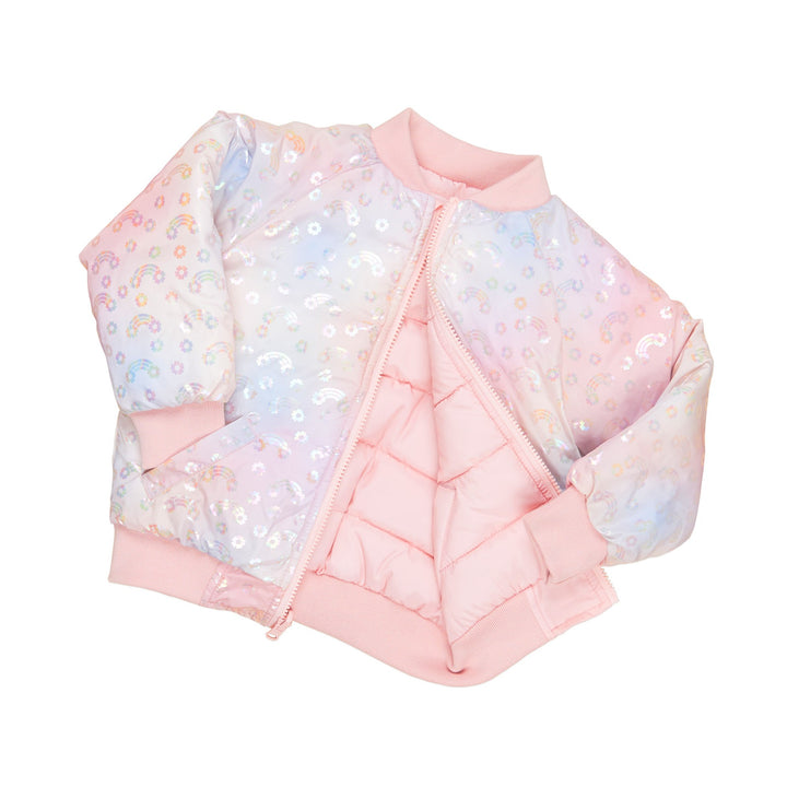 Huxbaby Rainbow Reversible Bomber - Rosebud