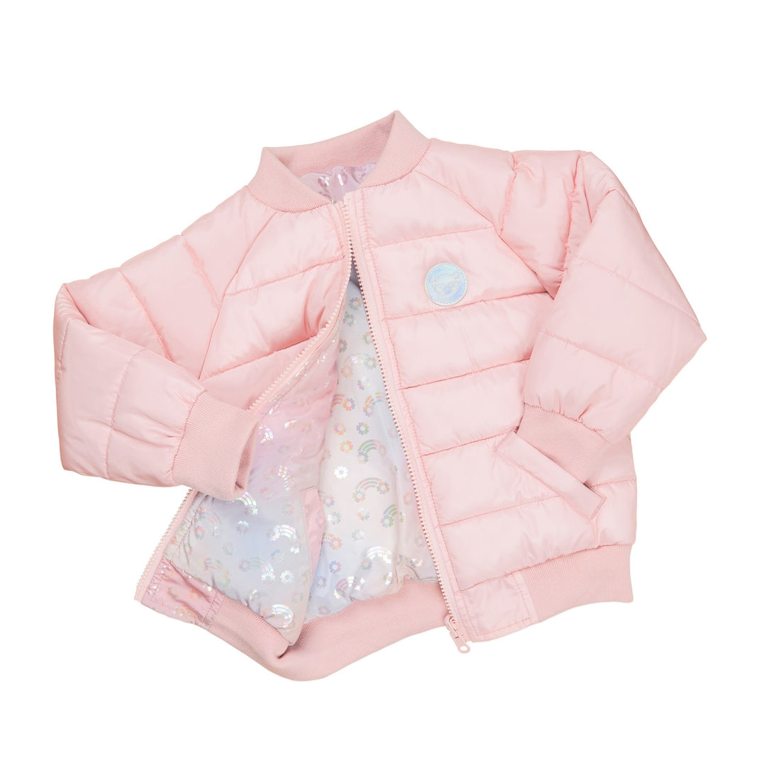 Huxbaby Rainbow Reversible Bomber - Rosebud