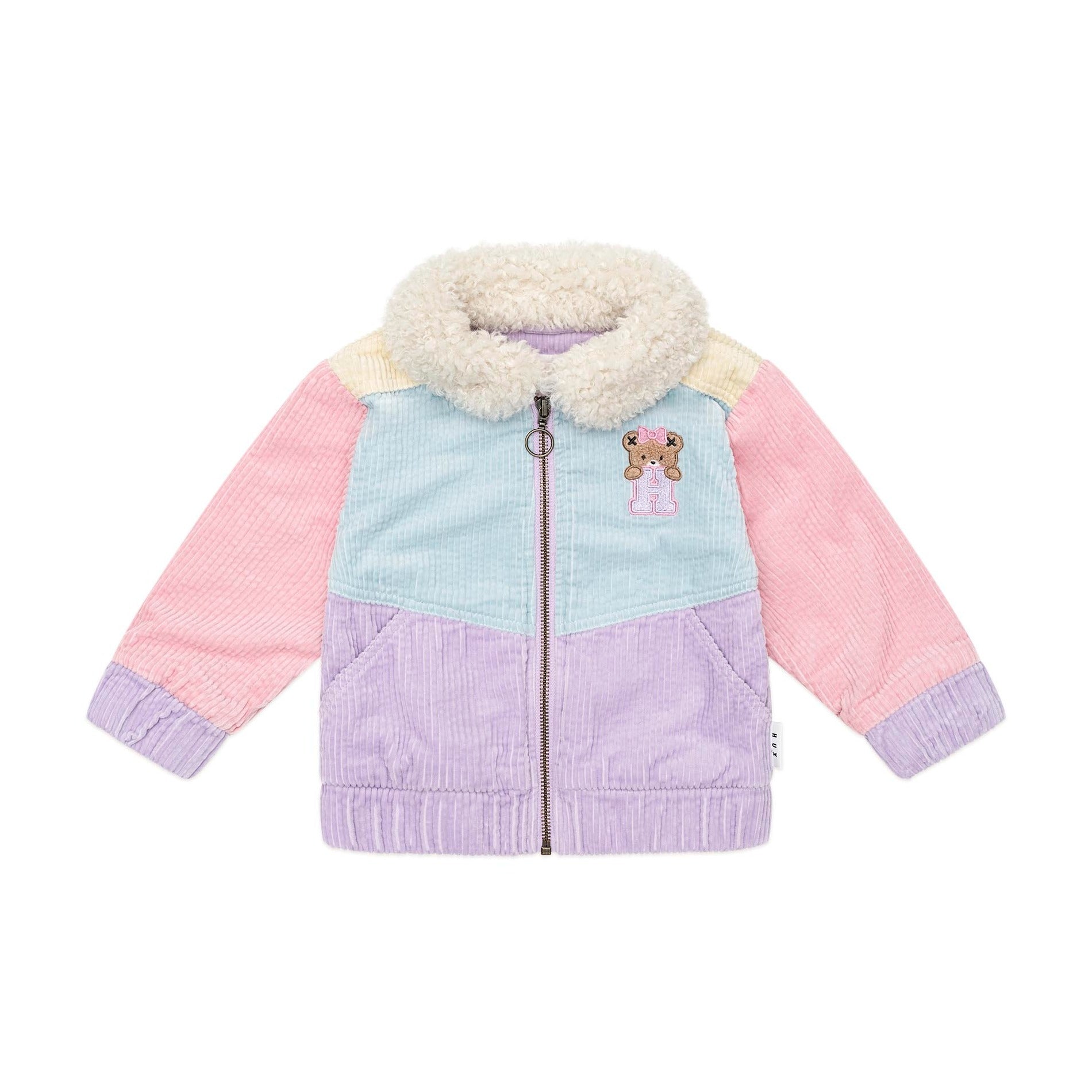 Huxbaby Blush Colour Block Cord Jacket