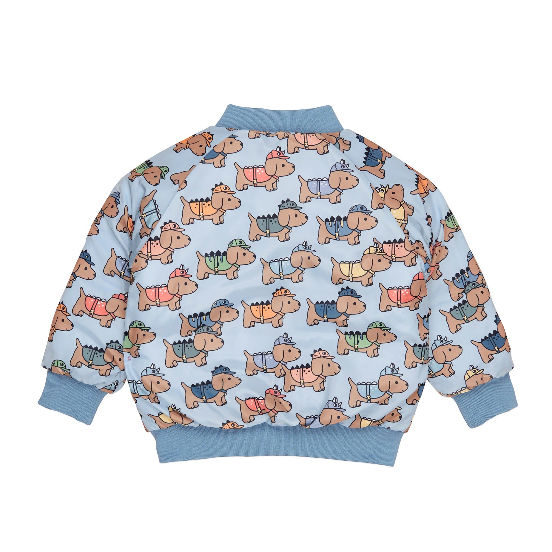 Dino Dog Reversible Bomber - Mountain Blue