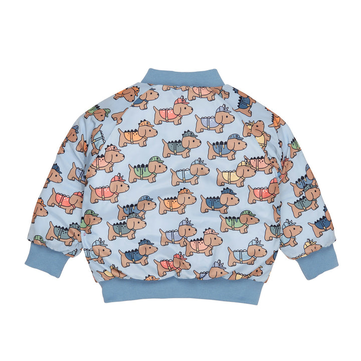 Huxbaby Dino Dog Reversible Bomber - Mountain Blue