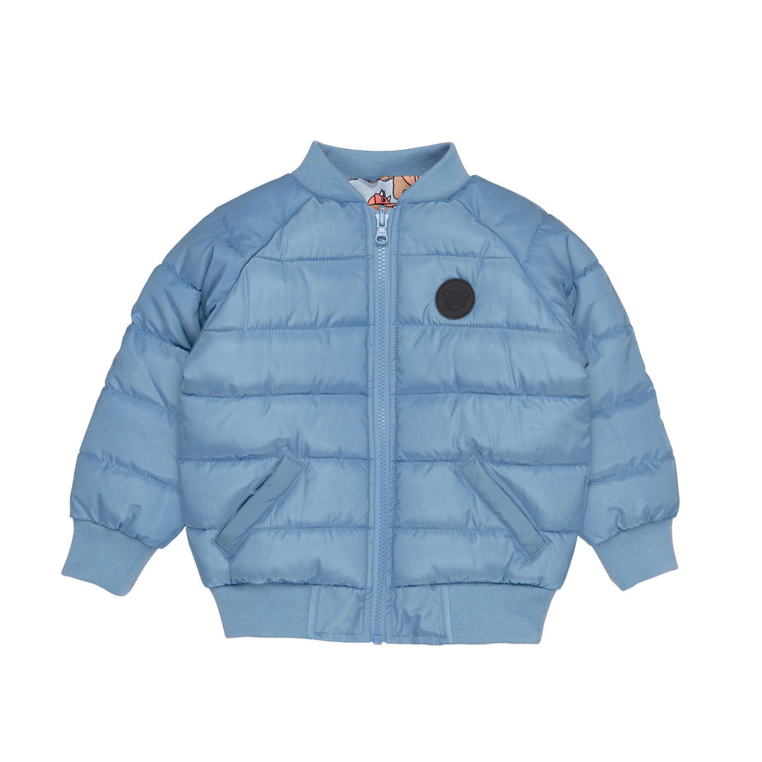 Huxbaby Dino Dog Reversible Bomber - Mountain Blue