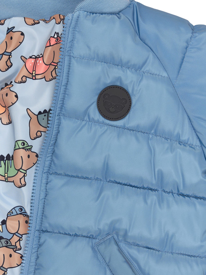 Huxbaby Dino Dog Reversible Bomber - Mountain Blue