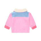 Colour Block Cord Jacket - Pink