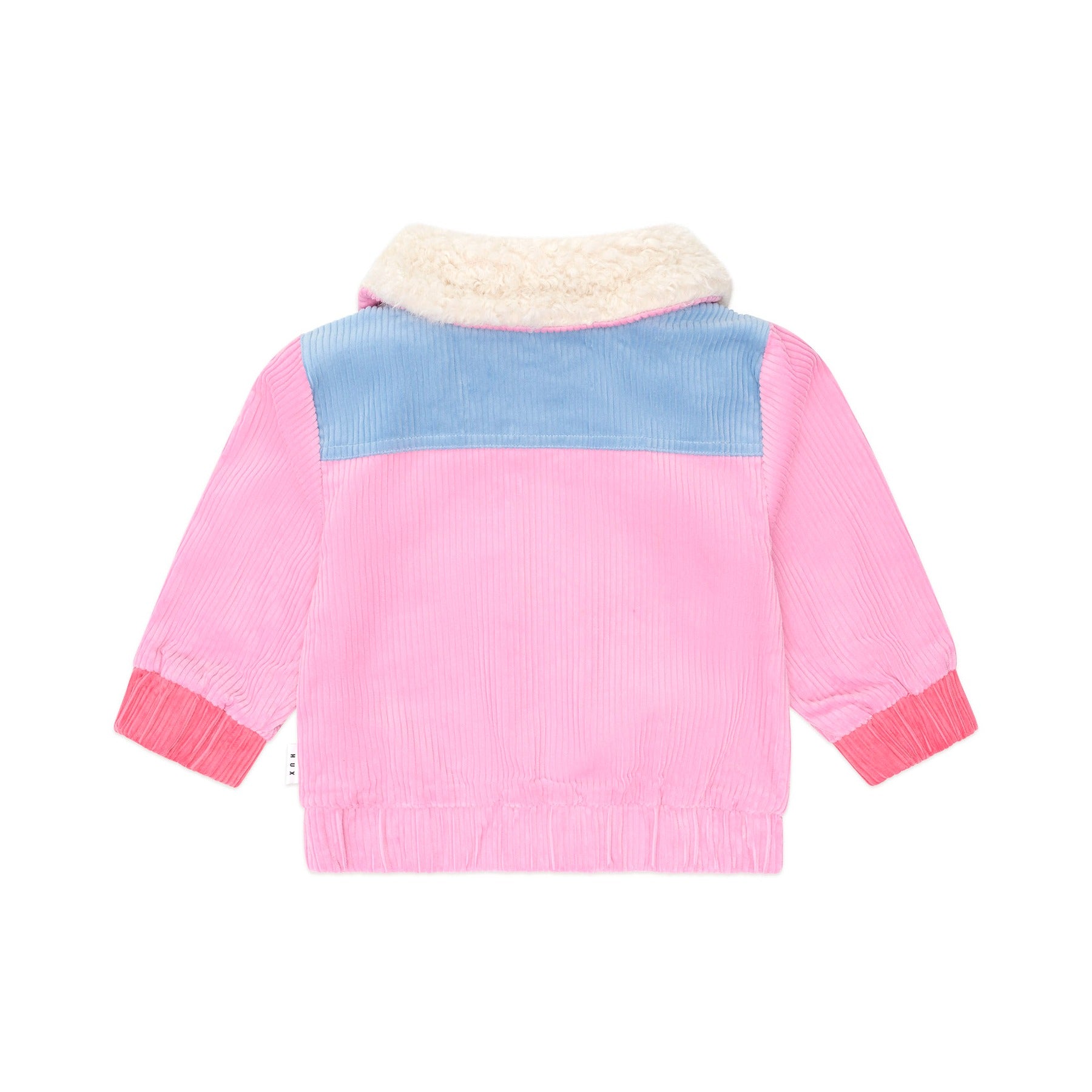 Colour Block Cord Jacket - Pink