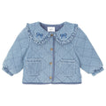 Vintage Bow Collar Denim Jacket