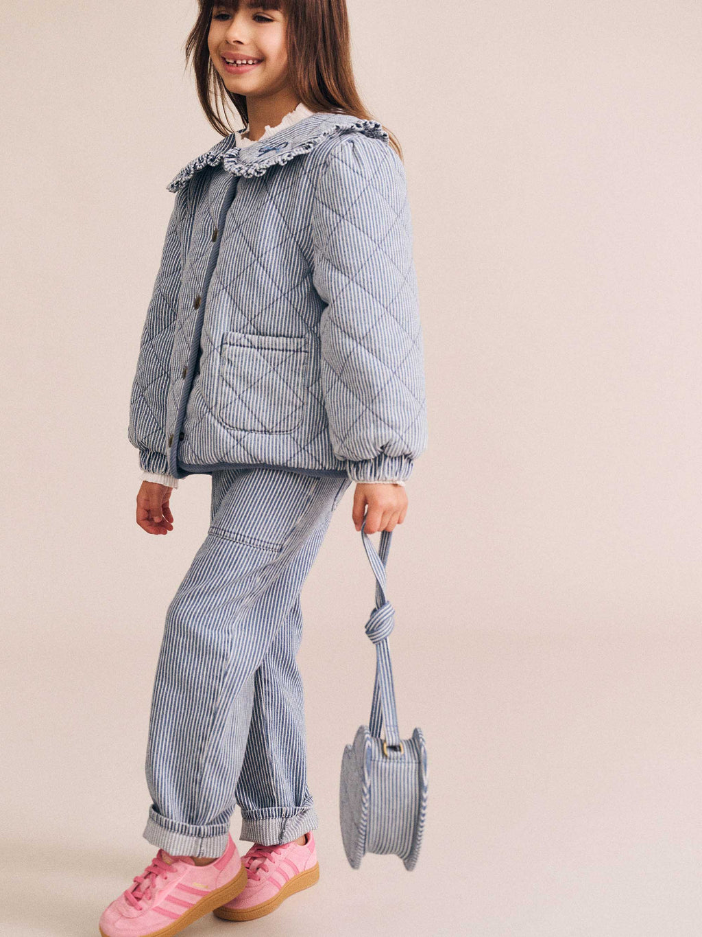 Vintage Bow Collar Denim Jacket