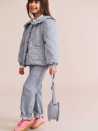 Vintage Bow Collar Denim Jacket