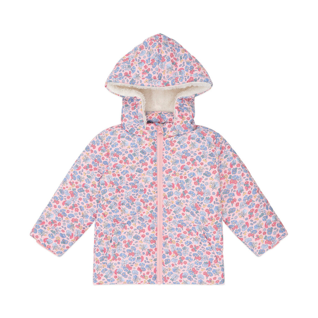 Heart Floral Quilted Puffer Jacket
