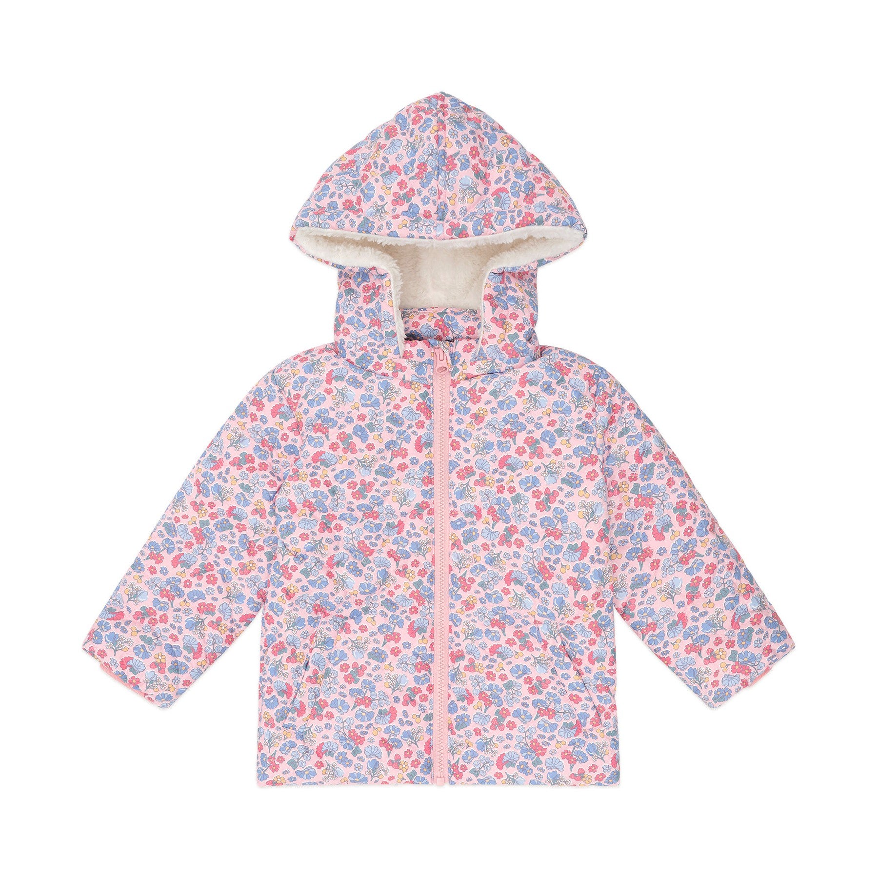 Heart Floral Quilted Puffer Jacket