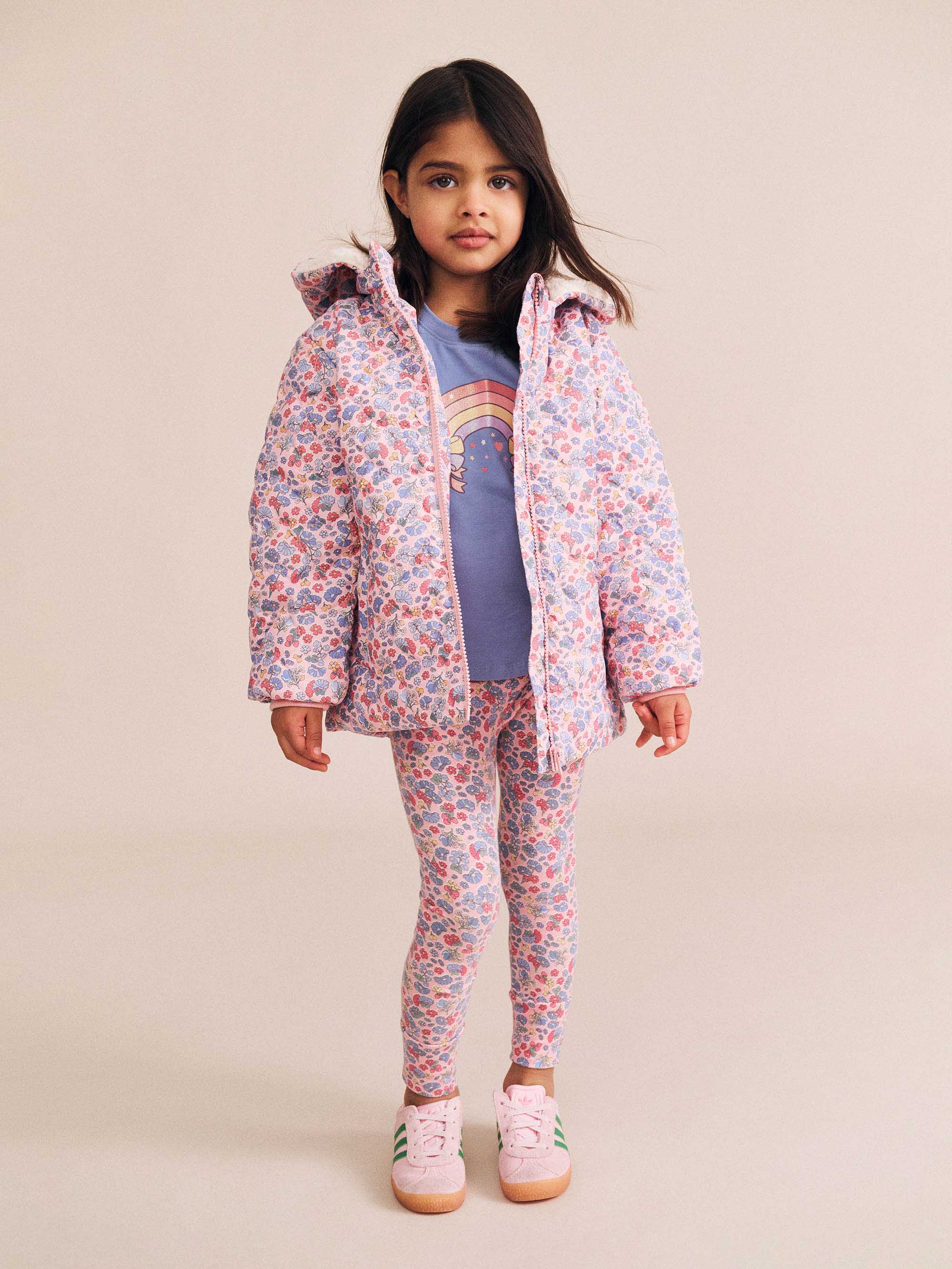 Heart Floral Quilted Puffer Jacket