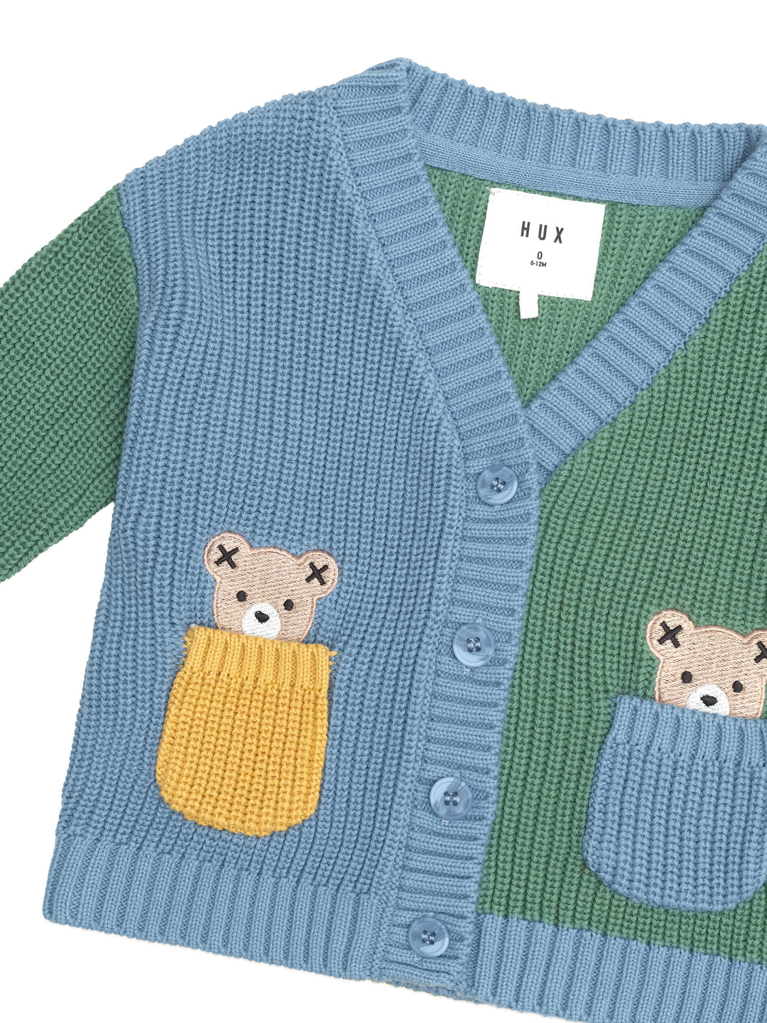 Huxbaby Hidden Hux Fisherman Rib Cardi - Multi