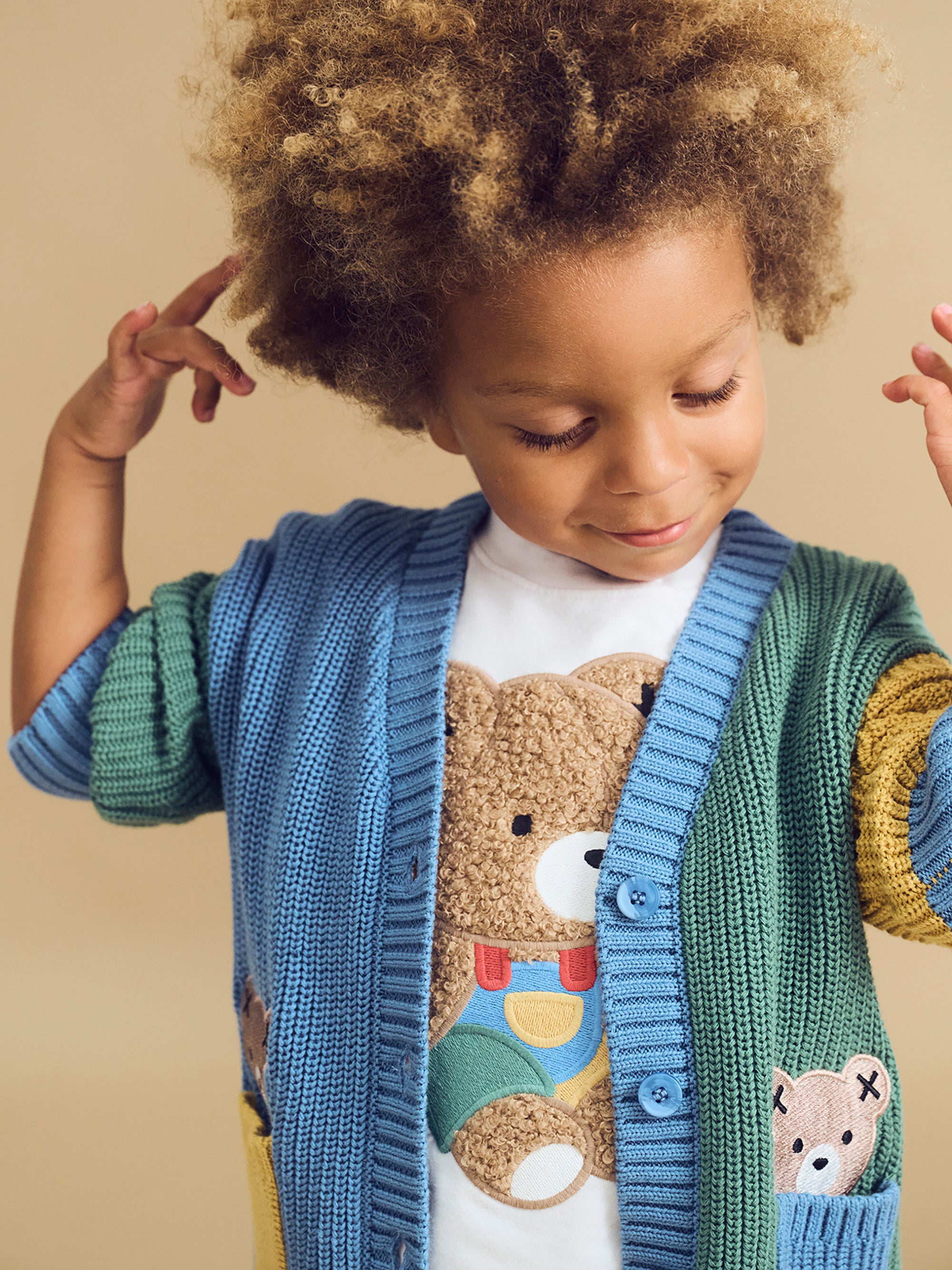 Huxbaby Hidden Hux Fisherman Rib Cardi - Multi