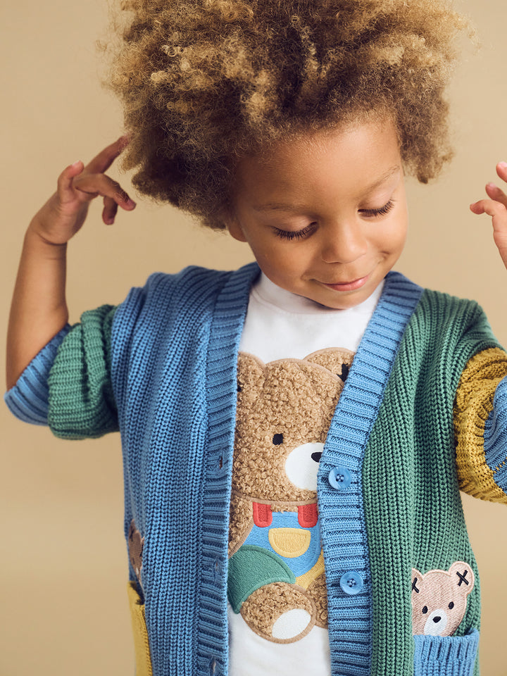 Huxbaby Hidden Hux Fisherman Rib Cardi - Multi