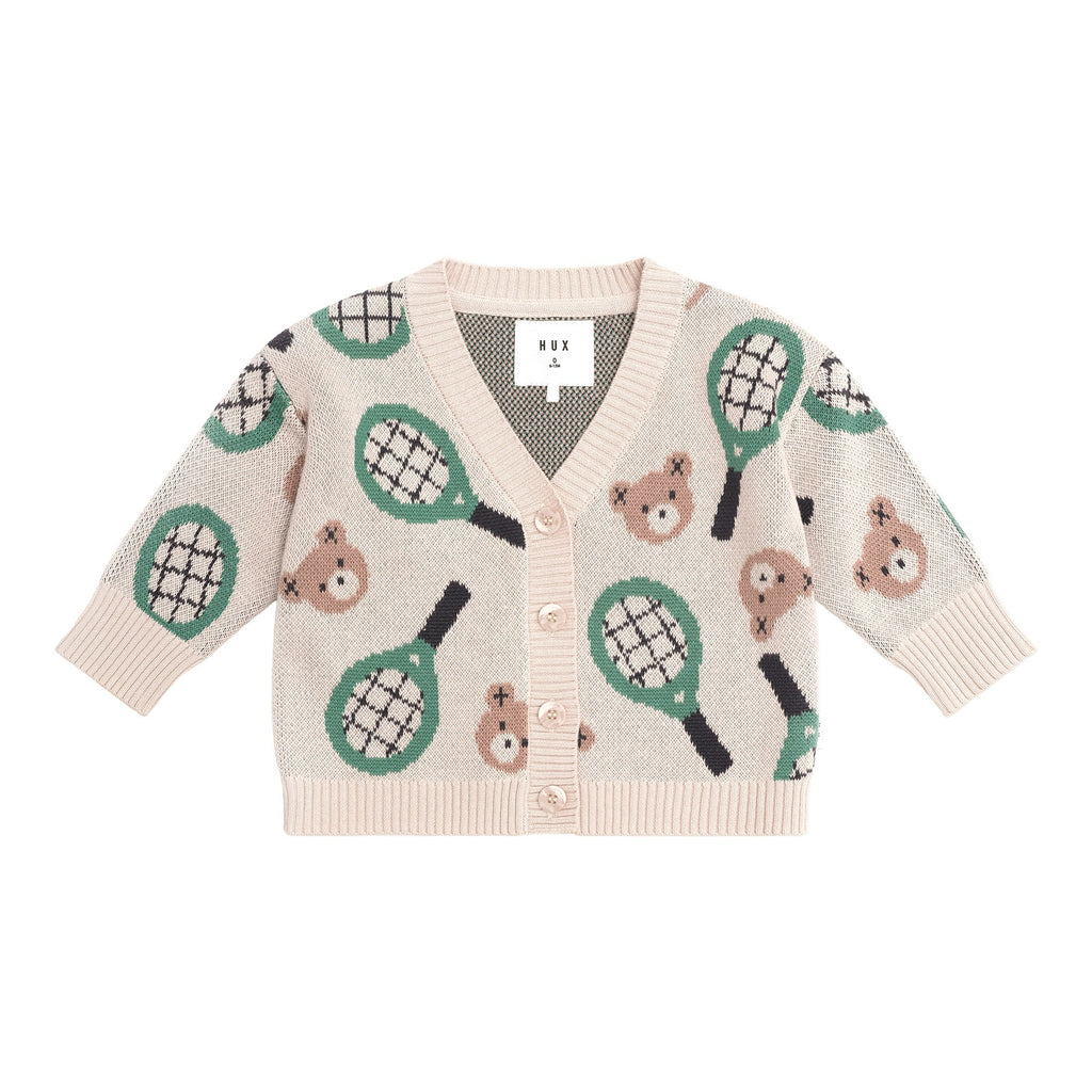 Hux Tennis Boxy Cardi - Ecru