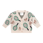 Hux Tennis Boxy Cardi - Ecru