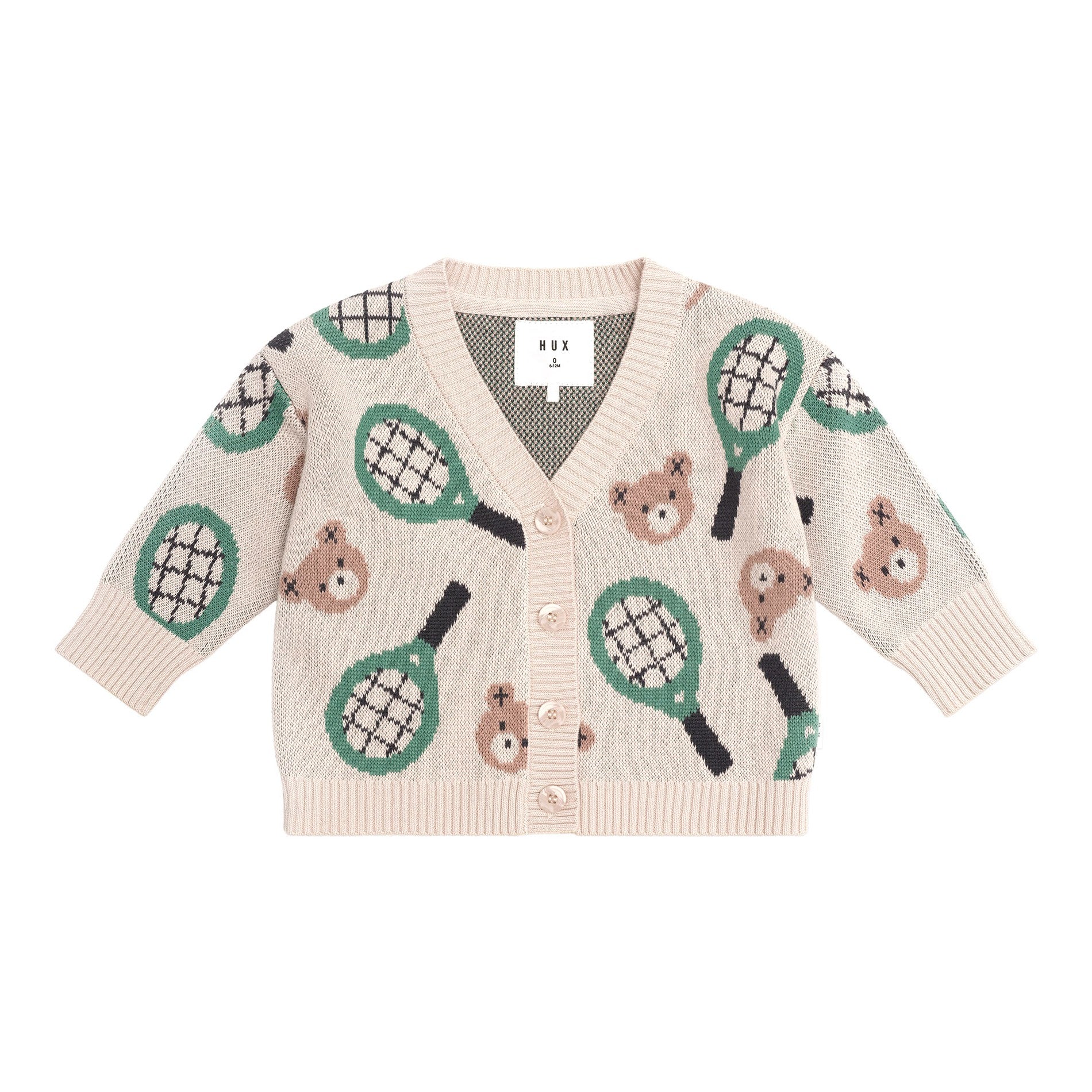Hux Tennis Boxy Cardi - Ecru