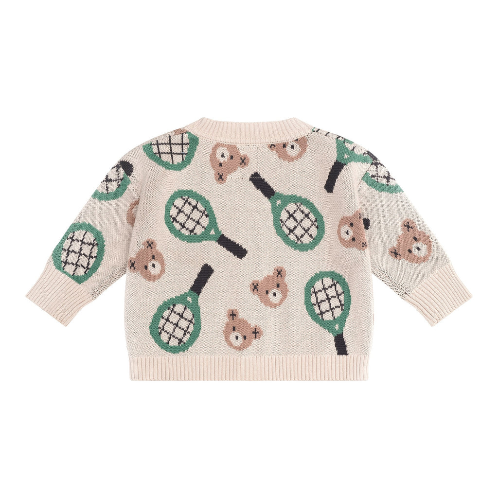 Hux Tennis Boxy Cardi - Ecru