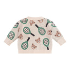 Hux Tennis Boxy Cardi - Ecru