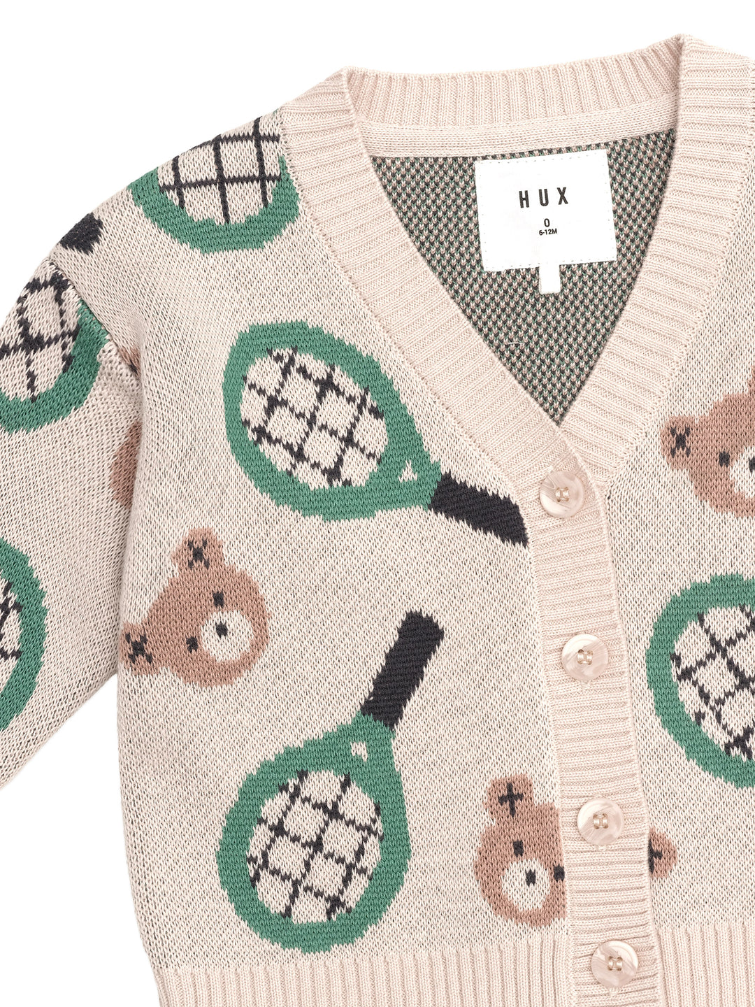 Huxbaby Hux Tennis Boxy Cardi - Ecru