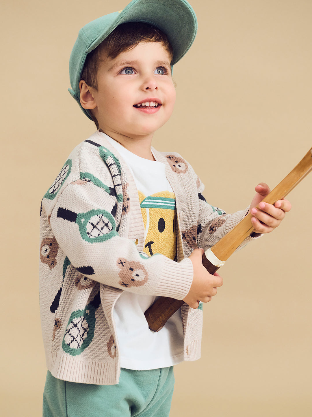 Huxbaby Hux Tennis Boxy Cardi - Ecru