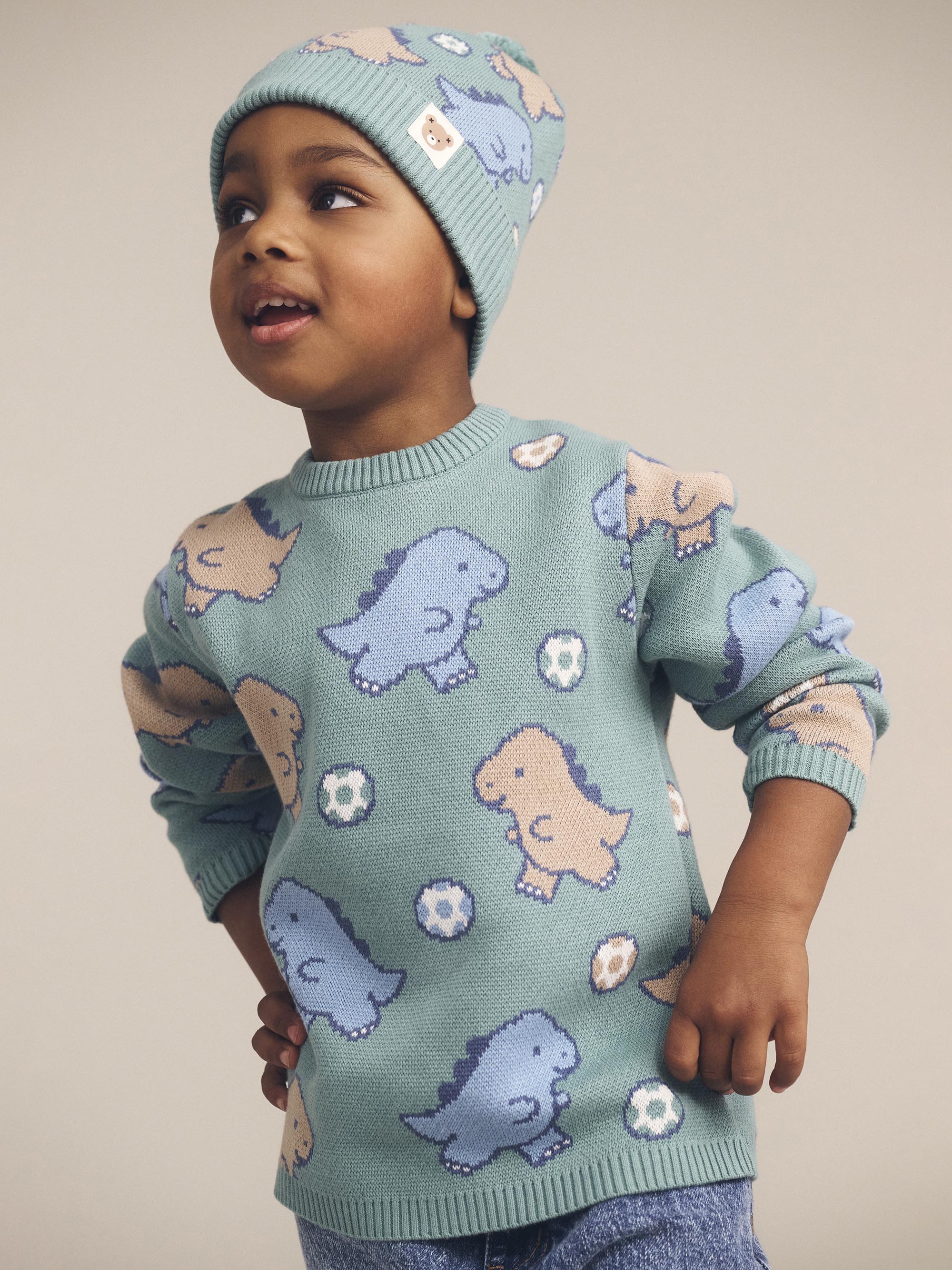 Huxbaby Dino Play Knit Jumper