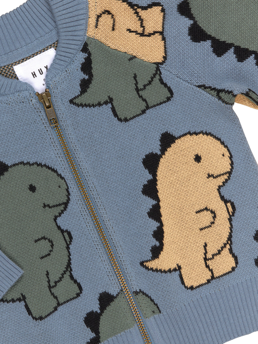 T-Rex Knit Bomber - Dino Blue