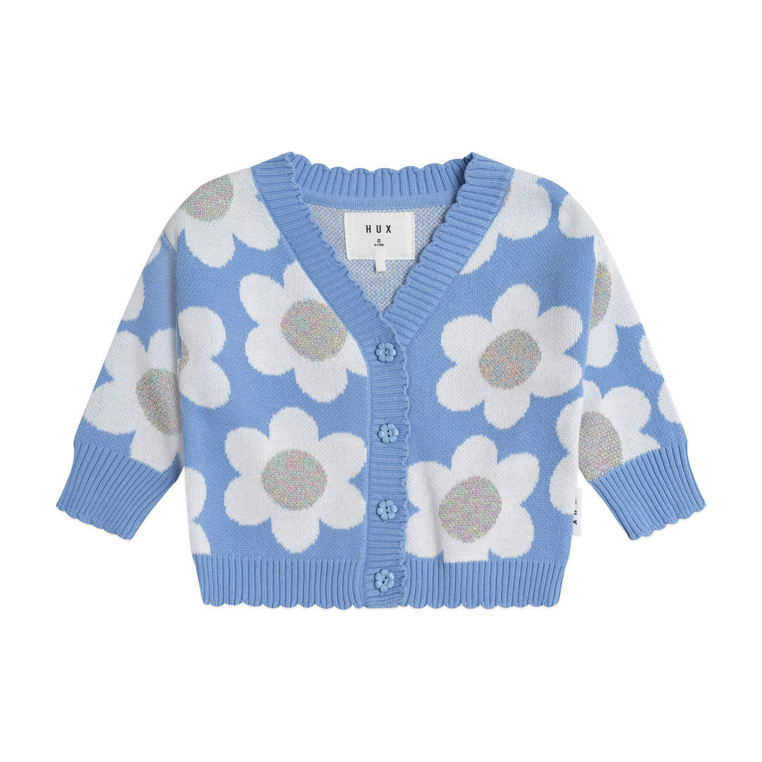 Huxbaby Daisy Scalloped Knit Cardi
