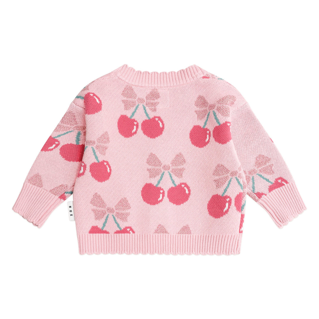 Huxbaby Cherry Pie Scalloped Knit Cardi