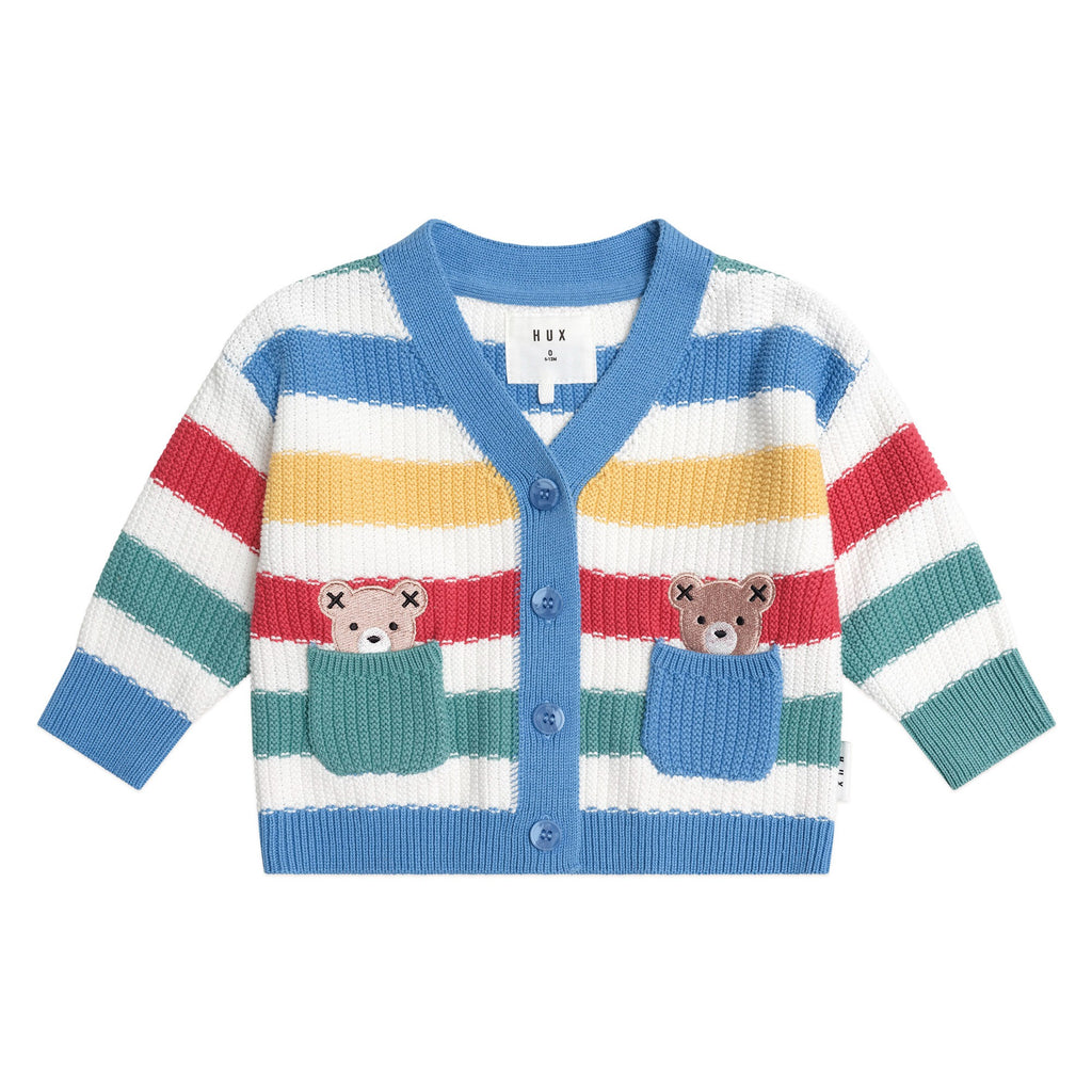 Huxbaby Peekaboo Hux Stripe Knit Cardi