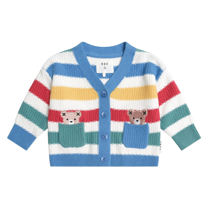 Huxbaby Peekaboo Hux Stripe Knit Cardi
