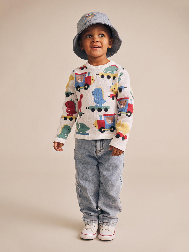 Huxbaby Dino Train Knit Pullover