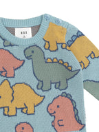 Dino Play Knit Jumper - Marine Blue