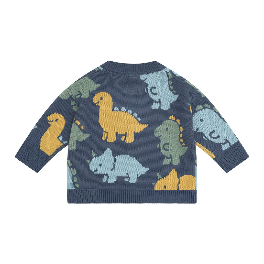Huxbaby Dino Play Boxy Cardi - Navy