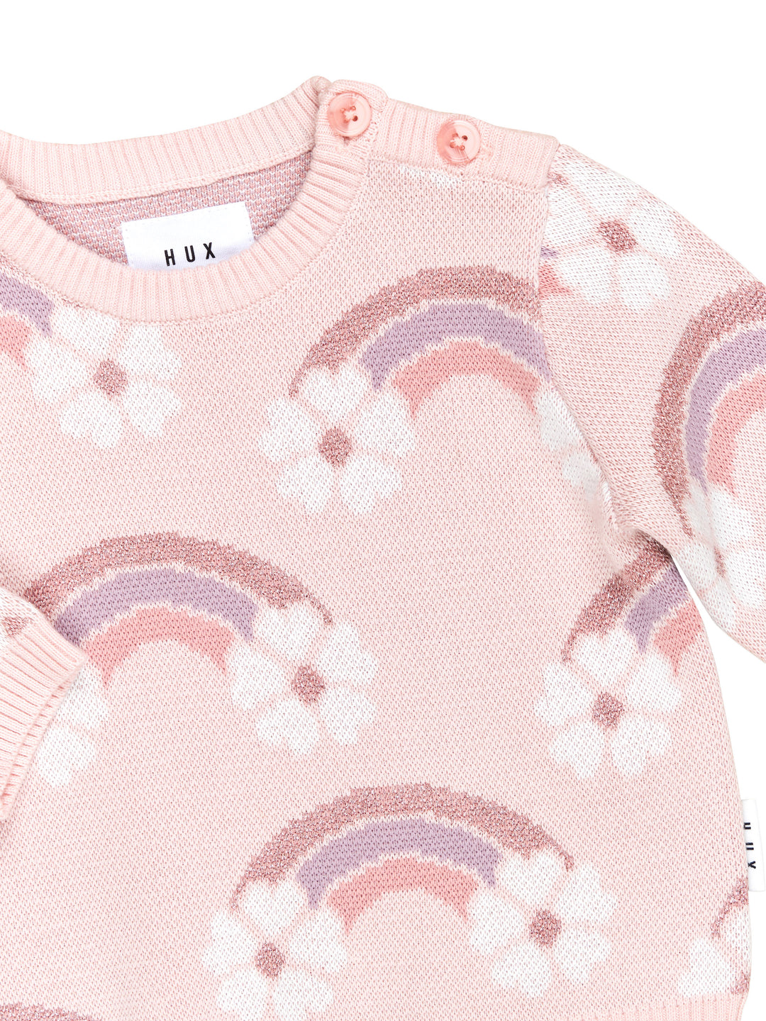 Huxbaby Flowerbow Knit Jumper - Pink Pearl