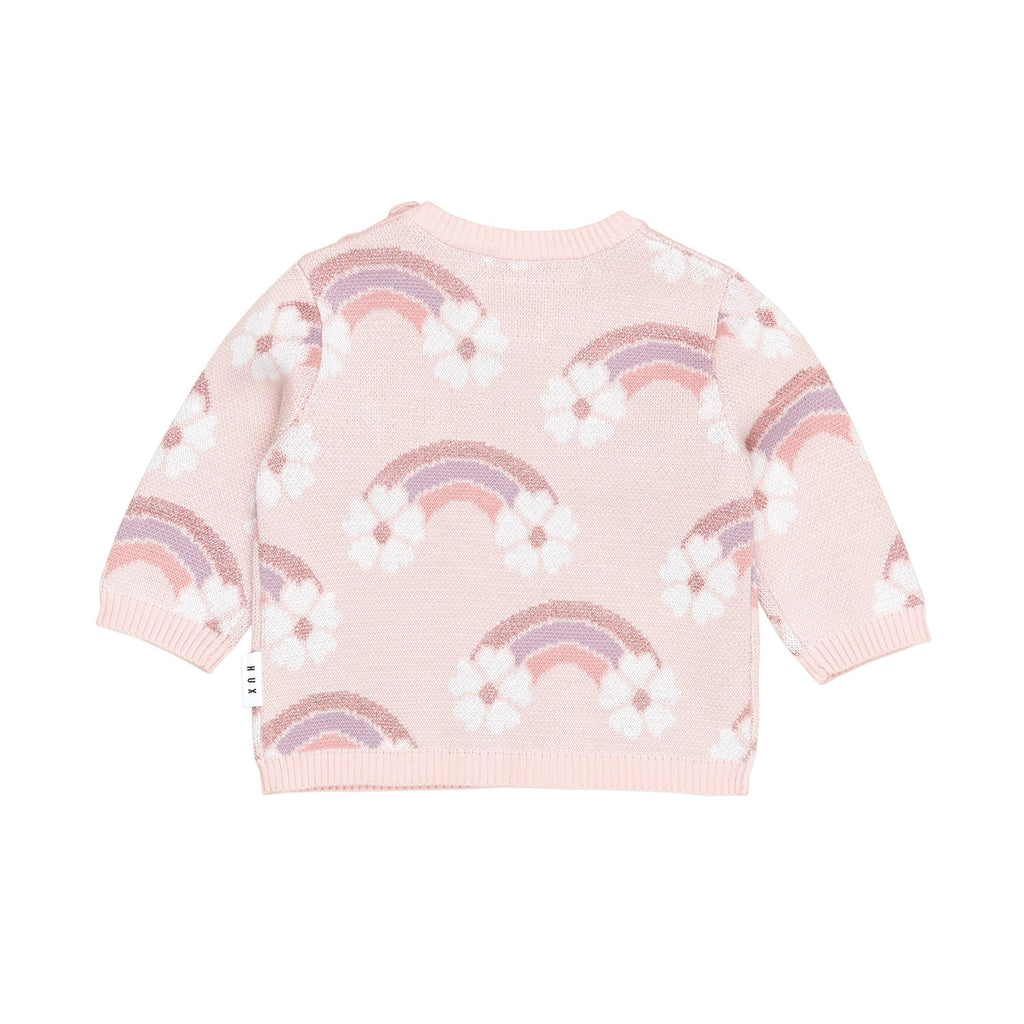 Flowerbow Knit Jumper - Pink Pearl