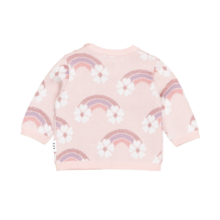 Huxbaby Flowerbow Knit Jumper - Pink Pearl