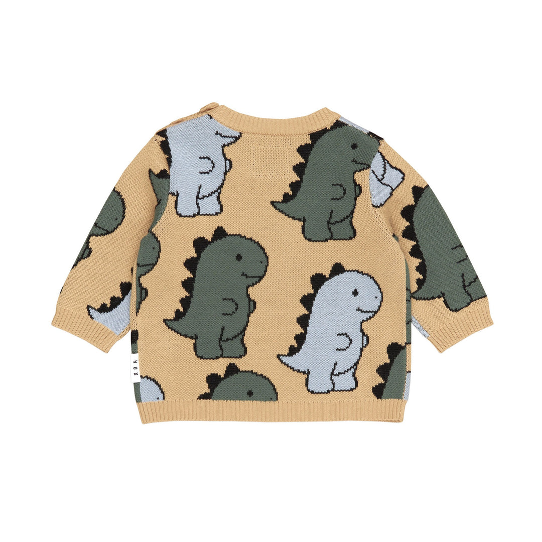 Huxbaby T-Rex Knit Jumper - Pebble