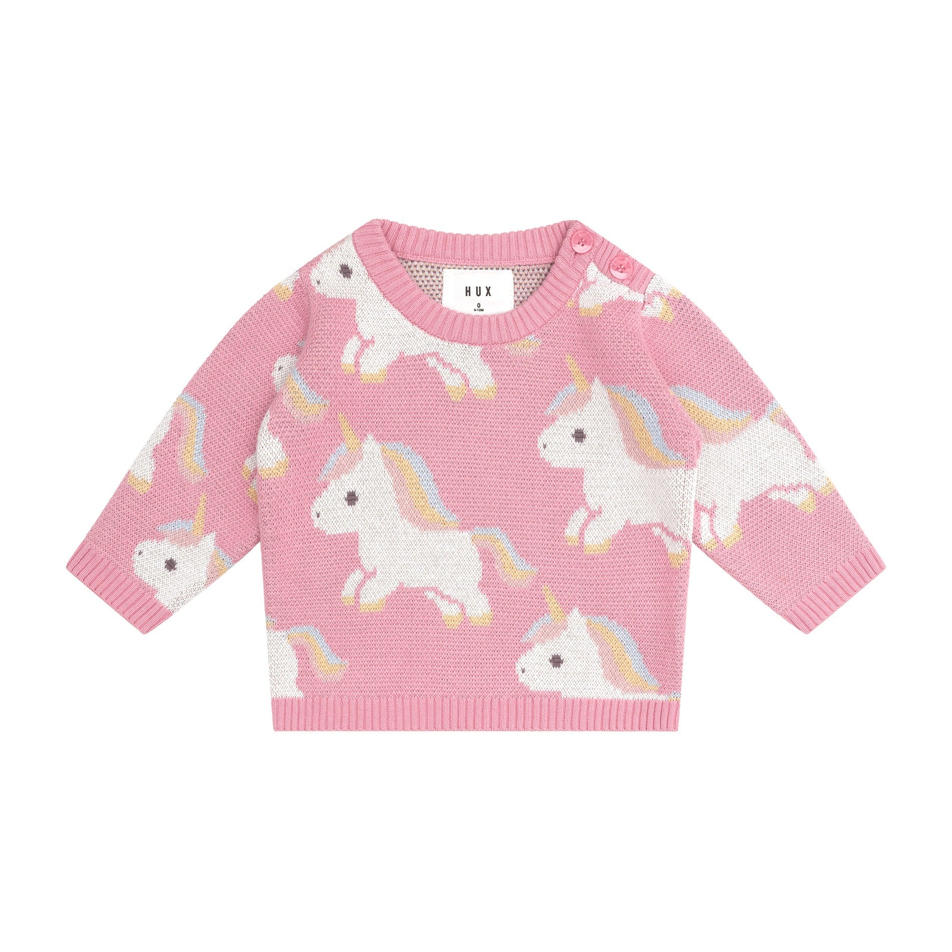 Huxbaby Unicorn Knit Jumper - Bubblegum