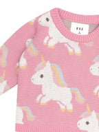 Unicorn Knit Jumper - Bubblegum