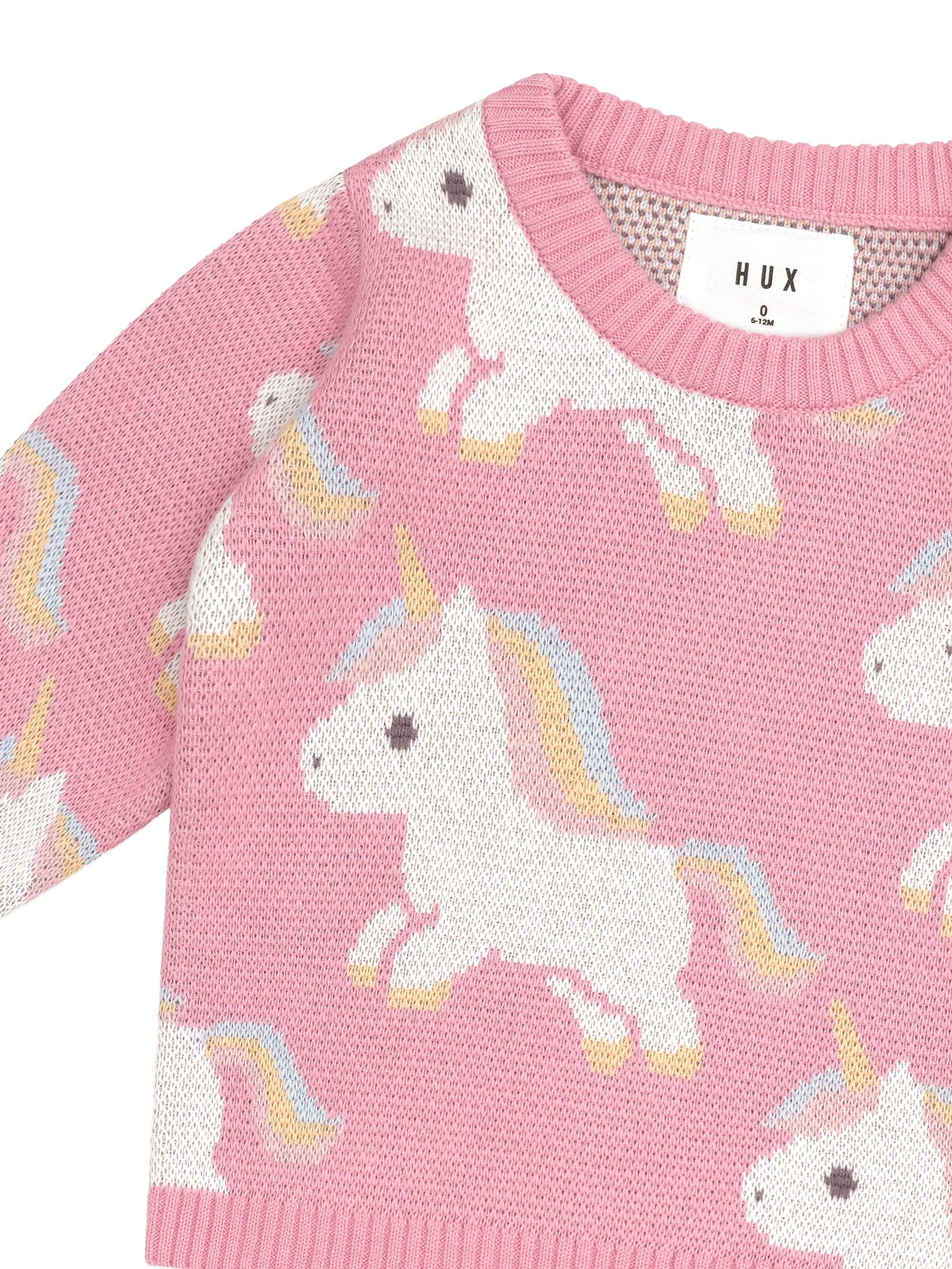 Huxbaby Unicorn Knit Jumper - Bubblegum
