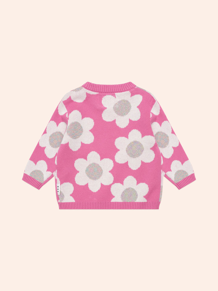 Huxbaby Raspberry Daisy Knit Jumper