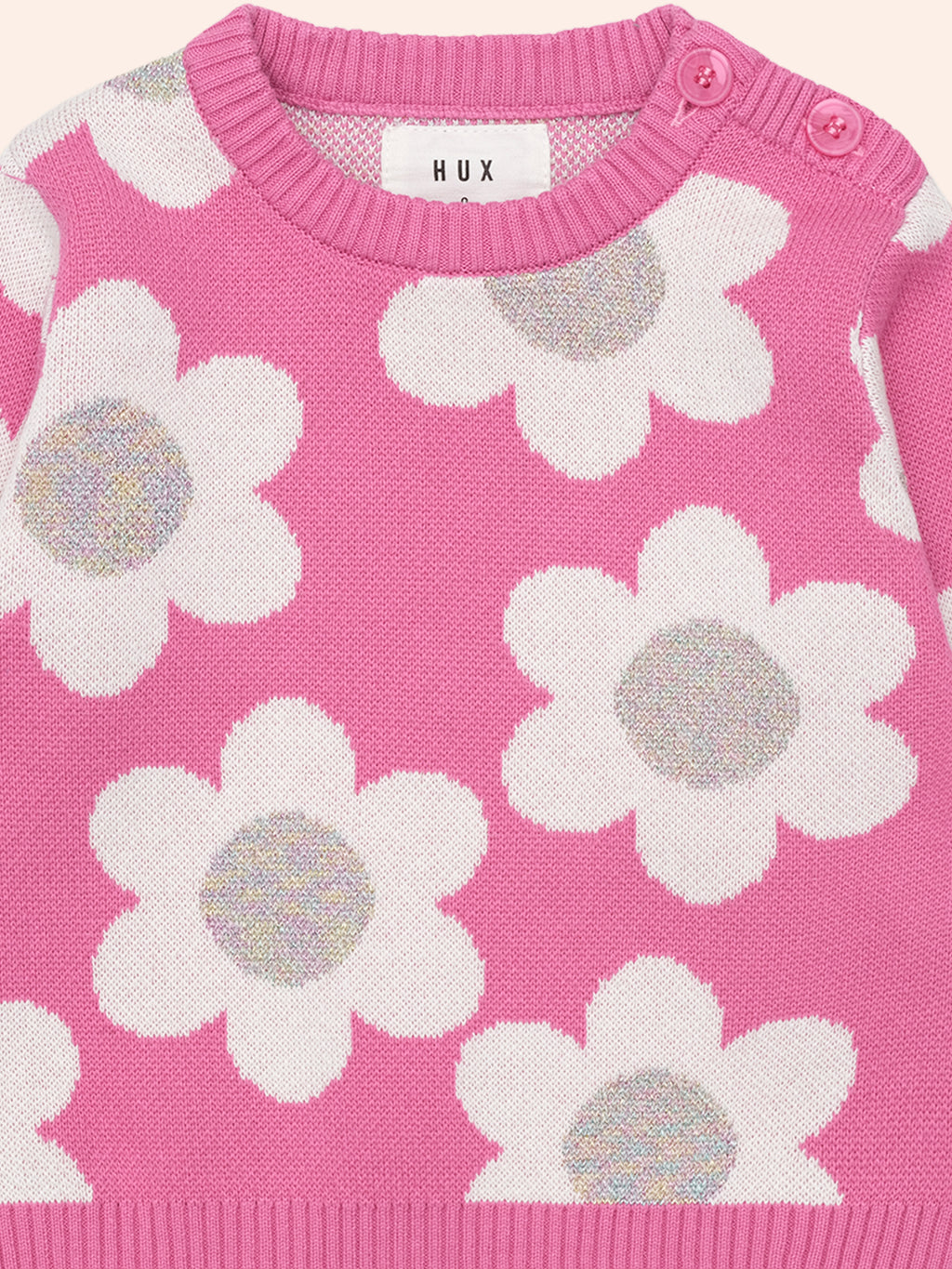 Huxbaby Raspberry Daisy Knit Jumper