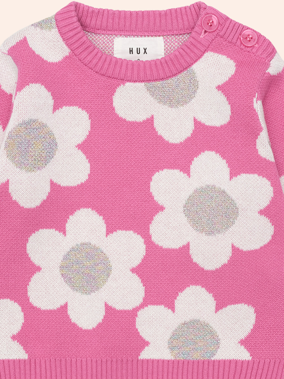 Huxbaby Raspberry Daisy Knit Jumper