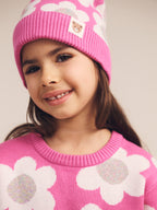 Huxbaby Raspberry Daisy Knit Jumper