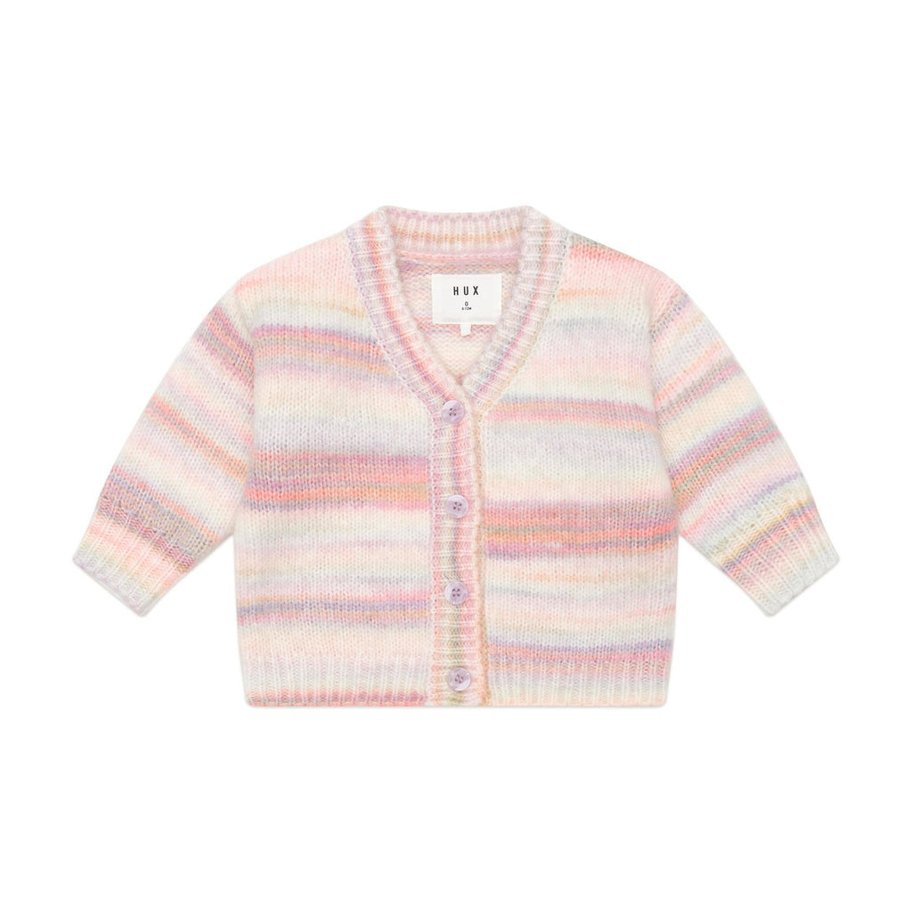 Huxbaby Rainbow Stripe Knit Boxy Cardi