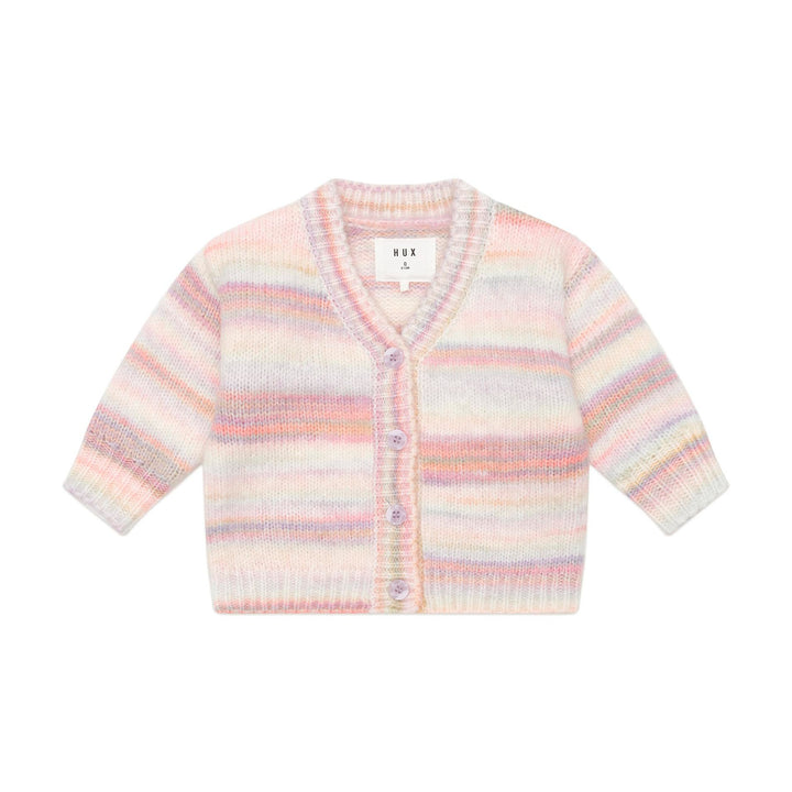 Huxbaby Rainbow Stripe Knit Boxy Cardi