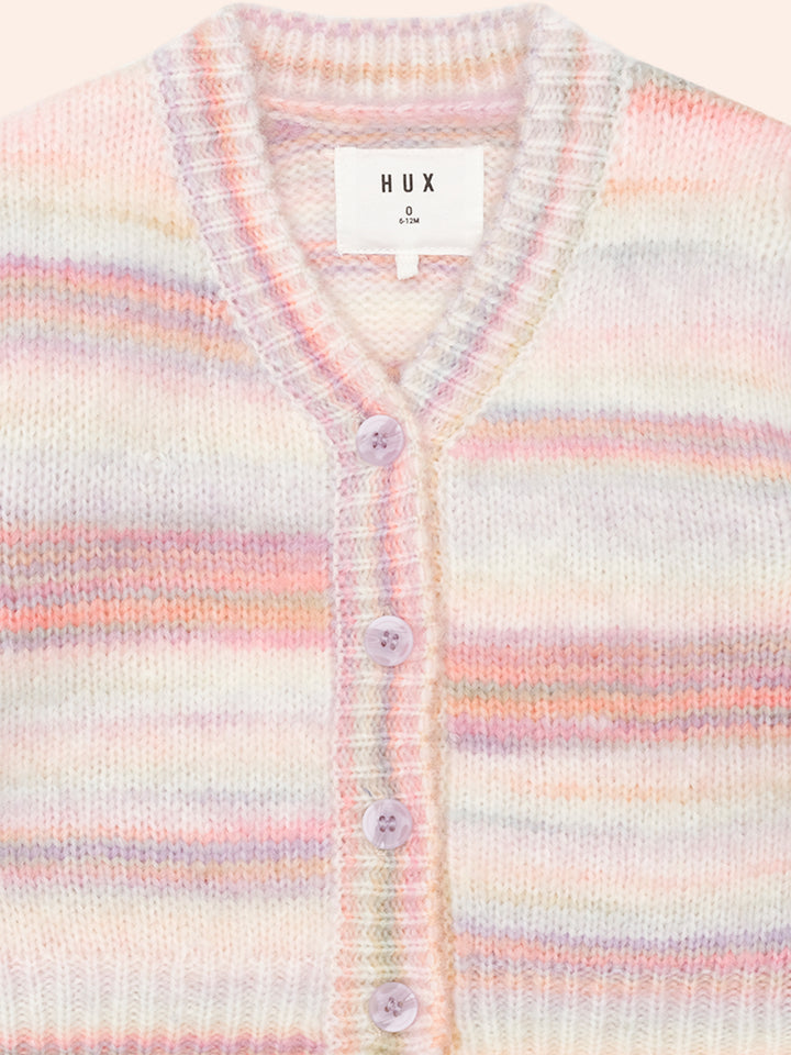 Huxbaby Rainbow Stripe Knit Boxy Cardi