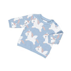 Magical Unicorn Knit Jumper - Dusty Blue